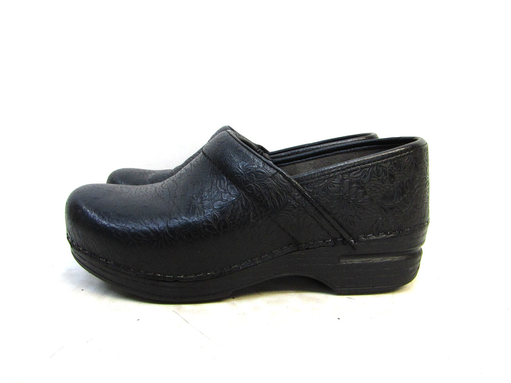Dansko Womens Size 37 EUR Black Leather Clogs Ankle Fashion Booties